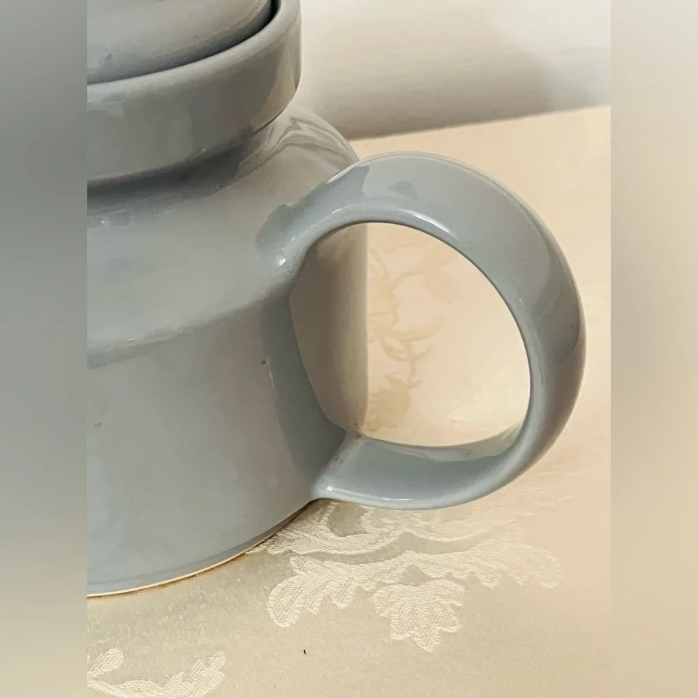 Vintage Cottagecore Waechtersbach West Germany Gray Stoneware Large Teapot